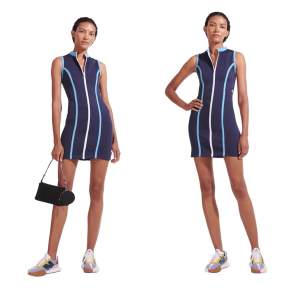 STAUD X NB Neoprene Zip Through Dress - Peacoat Navy Blue - Picture 11 of 15